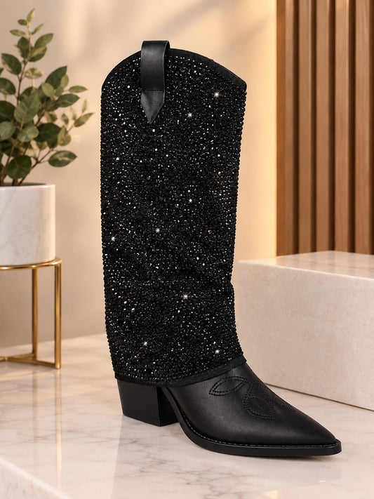 Bota vaquera negra