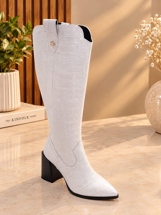 Bota Alta Western Croco